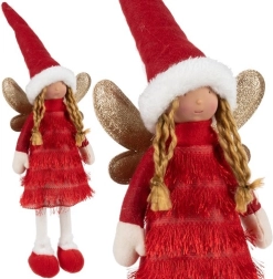 Ziemassvētku dekorācija feja/eņģelis/elfs sarkanā krāsā Ruhhy - 1 gabals