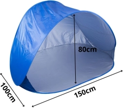 Pašizplešams pludmales telts ar UV aizsardzību, liels un viegls