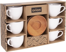 Porcelāna tasītes ar apakštasītēm WHITELINE 100 ml, 6 gab.