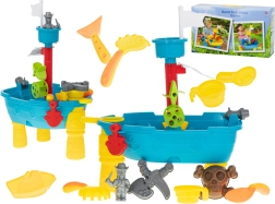 Pirātu kuģa spēļu galds ar smilšu kasti