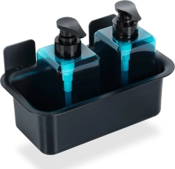 Black self-adhesive shower shelf 23.5 × 13.5 × 11.5 cm