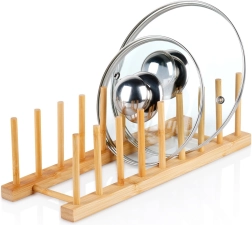 Bambusa statīvs vākiem un šķīvjiem 34,5 × 12 × 12 cm