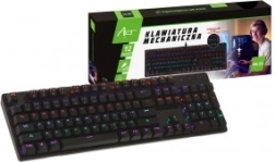 Mehāniskā spēļu tastatūra ar USB RGB apgaismojumu