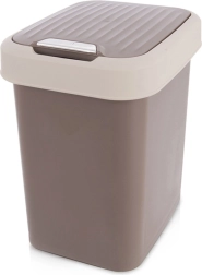 Plastmasas atkritumu tvertne 12 l brūna ar izsvērienu vāku