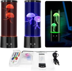 Dekoratīva LED lampiņa ar medūzām, darbināma ar baterijām un USB kabeli