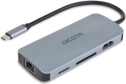 USB‑C 8in1 multi hubs 4K ar PD 100 W barošanu DICOTA