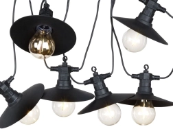 Dārza gaismas virtene 5,5 m ar 6 LED spuldzēm, IP44, silti balta gaisma