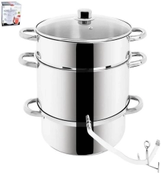 Stainless steel steam juicer pot 8 l with steamer