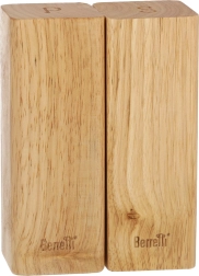 BERRETTI Salt and Pepper Shakers - Rubberwood 5.5x5.5x15 cm