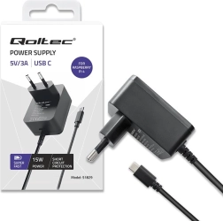 USB‑C lādētājs 15 W Raspberry Pi 4 ar Power Delivery – melns