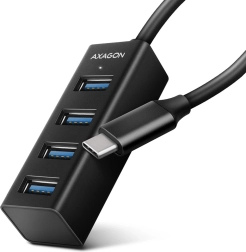 Axagon HUE-M1C mini metāla USB-C centrmezgls 4× USB-A (USB 3.2 Gen 1), kabelis 20 cm