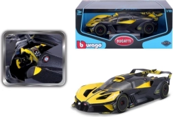 Metāla auto modelis BBURAGO 1:18 BUGATTI BOLIDE dzelteni melns