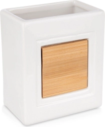 Vannas istabas krūzīte no dolomīta ar bambusu, balta