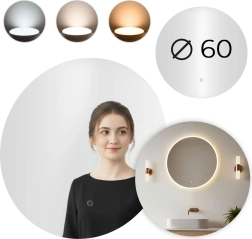Apaļš LED vannas istabas spogulis ModernHome 60 cm