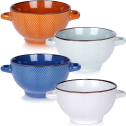 Keramikas bļodu komplekts ar rokturiem 620 ml, 4 gab.