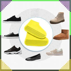 Ūdensizturīgi silikona apaviem uzvelkami, ar pretizslīdes zoli, izmērs M, dzelteni