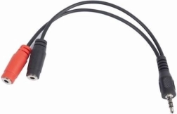 Adapter jack 4-pin (M) to 2× jack (F) 20 cm