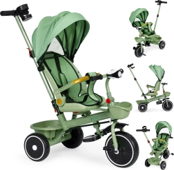 Bērnu trīsritenis 2 vienā ar jumtiņu un rotējošu sēdekli ECOTOYS – zaļš