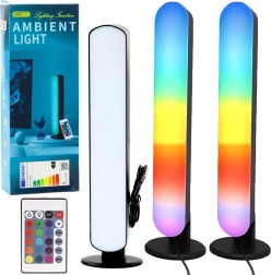 RGB LED ambientā apgaismojuma lampu komplekts ar tālvadību – 2 gab.