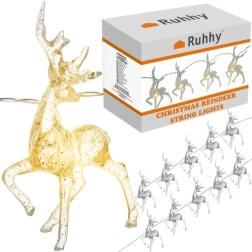 Ruhhy Christmas LED light string reindeer, warm white - 1 piece