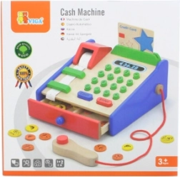 VIGA koka kase ar piederumiem un skeneri montessori