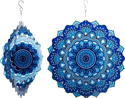 Piekarināmā 3D mandala – vēja spineris 12" dārzam un interjeram