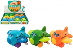 Uztinams lidmašīnas modelītis ar acīm – plīvojoši spārni, plastmasa, 8 cm, dažādās krāsās