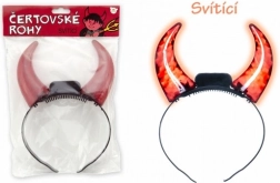 Spīdoši velna ragi ar baterijām 15 cm