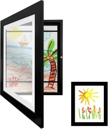 Koka foto rāmis A4 ar glabāšanas nodalījumu – melns