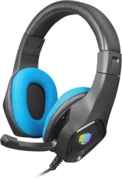 Spēļu austiņas FURY Phantom ar RGB apgaismojumu – melni-zilas