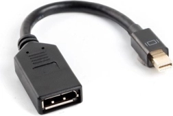 Adapteris no Mini DisplayPort uz DisplayPort ar 10 cm kabeli, melns