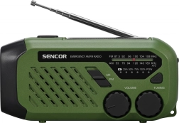 Pārnēsājams ārkārtas AM/FM radio ar LED lukturīti un saules enerģijas barošanu