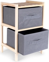Pelēks koka skapītis ar divām atvilktnēm 46 cm