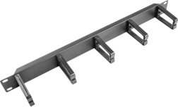 Kabeļu organizators 19" rackam 1U, tips B, melns