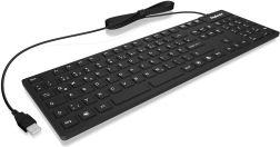 Ergonomiska silikona tastatūra KeySonic ar 105 taustiņiem