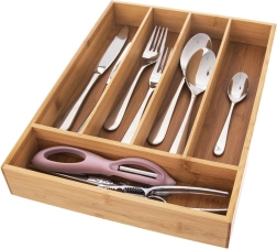 Bamboo cutlery drawer organizer 35 × 26 cm