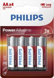 Philips Power Alkaline AA baterijas 4 gab.
