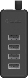 Orico USB koncentrators adapters 4x USB 2.0 (melns)