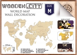 Koka pasaules karte M 57 × 38 cm WOODEN CITY