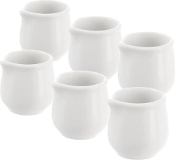 Porcelāna mini piena krūzītes MONA, baltas, 20 ml, komplekts 6 gab.
