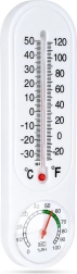 Balts termometrs ar higrometru 22 cm