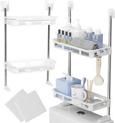 Sienas plaukts virs tualetes ar 2 plauktiem