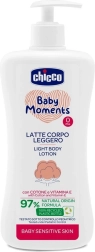 Chicco Baby Moments Sensitive ķermeņa pieniņš ar dozatoru jutīgai ādai 500 ml