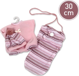 Llorens lelles apģērbs 30 cm – 3 daļu komplekts ar pārnēsājamo maisiņu