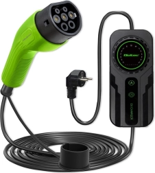 Mobilais elektromobiļu lādētājs ar regulēšanu 2-in-1 Type 2 | schuko | 3,5 kW | 230 V | LCD | pārnēsājams | wallbox | 5 m
