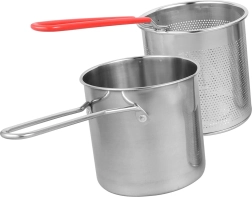 Mini katliņš ar nerūsējošā tērauda fritēšanas grozu
