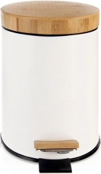 Balts pedāļa atkritumu spainis WHITELINE 3 l