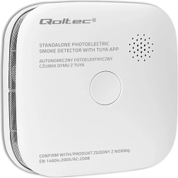 Dūmu detektors ar bateriju TUYA Wi‑Fi, 85 dB trauksme un LED