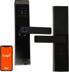 Elektroniska viedā durvju slēdzene ar tastatūru, pirkstu nospiedumu lasītāju un Bluetooth