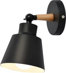 Sienas lampa loft melna matēta